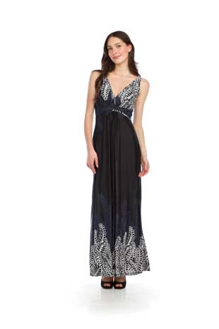 PD-16603 - BORDER PRINT GRECIAN MAXI DRESS - Colors: AS SHOWN - Available Sizes:XS-XXL - Catalog Page:40 